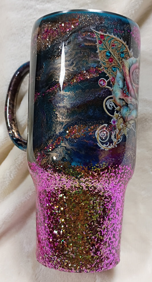 Rosy Glow – 24oz Tipsy Magnolia Tumbler