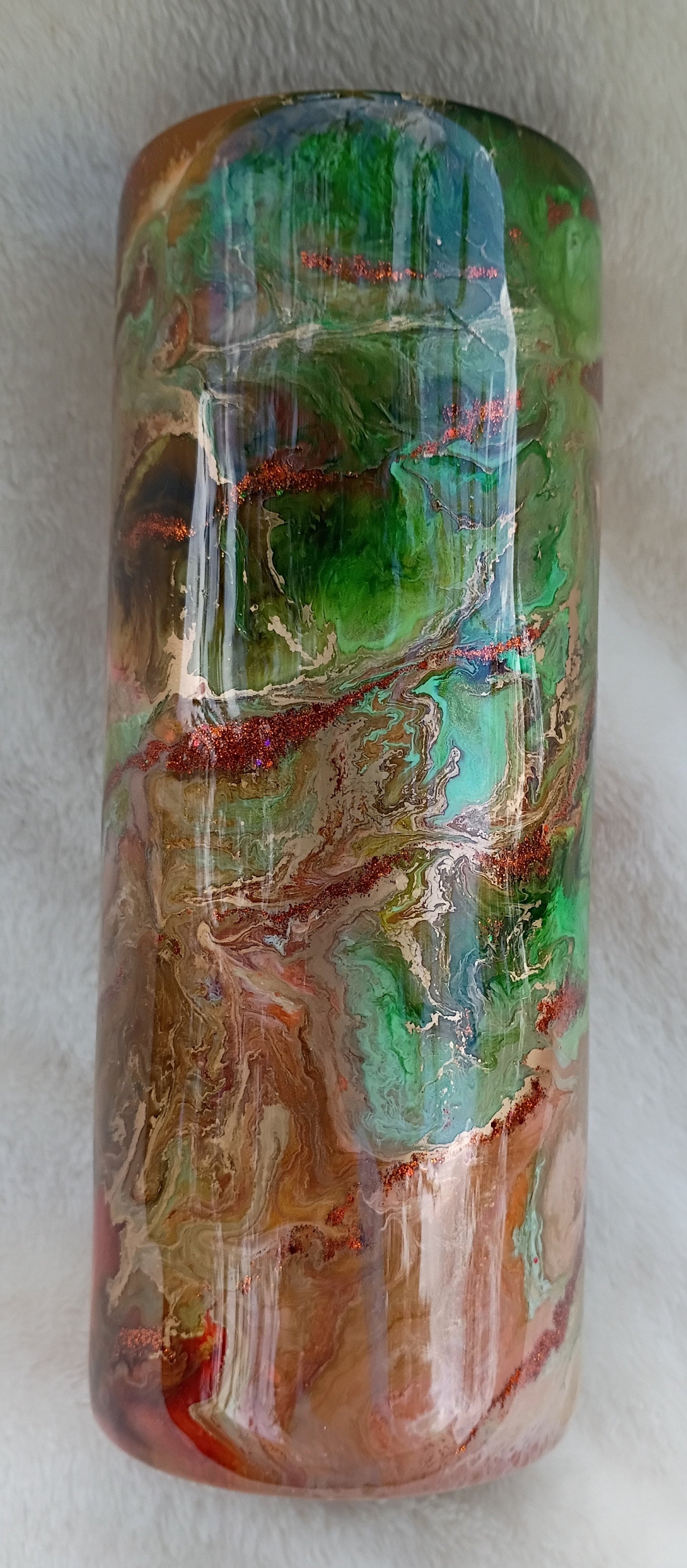 30 oz Elegant Blooms Tumbler – Green, Coral, Cream & Gold