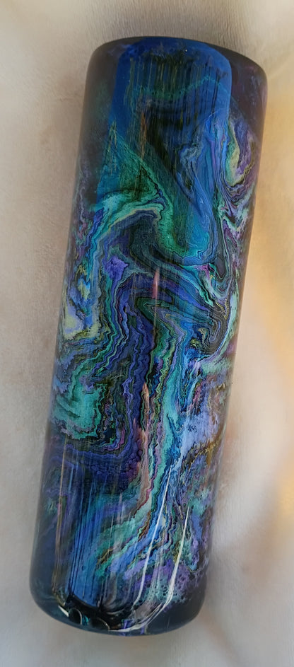 Abalone Dreams – 30oz Iridescent Tumbler on Black Base