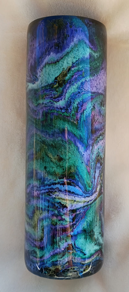 Abalone Dreams – 30oz Iridescent Tumbler on Black Base