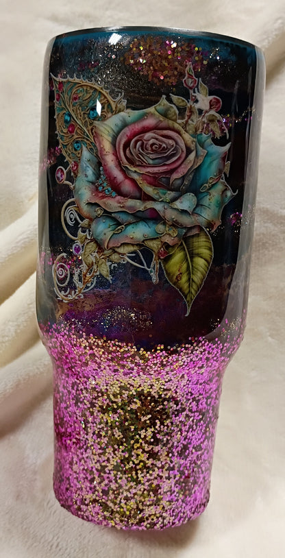 Rosy Glow – 24oz Tipsy Magnolia Tumbler