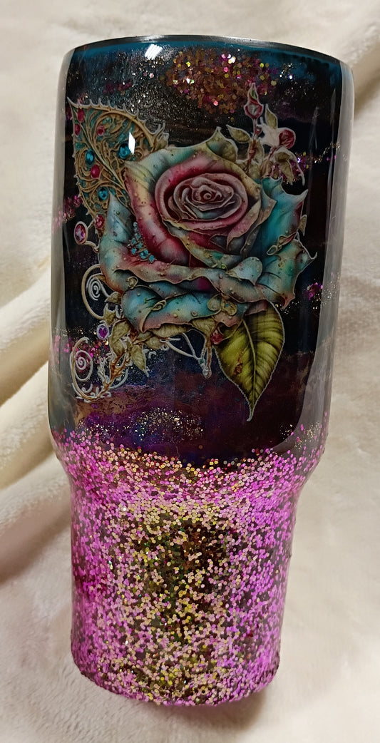 Rosy Glow – 24oz Tipsy Magnolia Tumbler