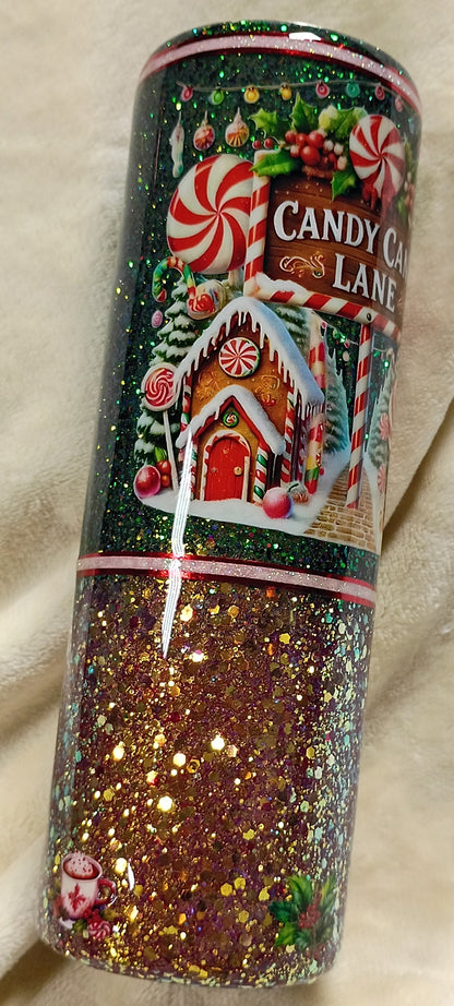 Candy Cane Lane Sparkle – 30oz HOGG Christmas Tumbler