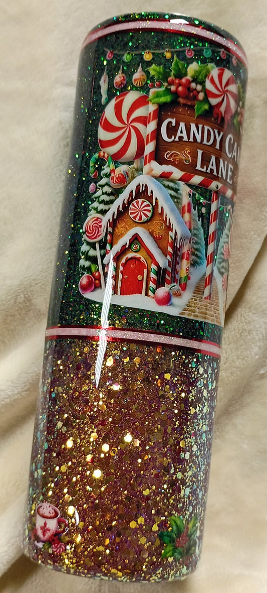 Candy Cane Lane Sparkle – 30oz HOGG Christmas Tumbler