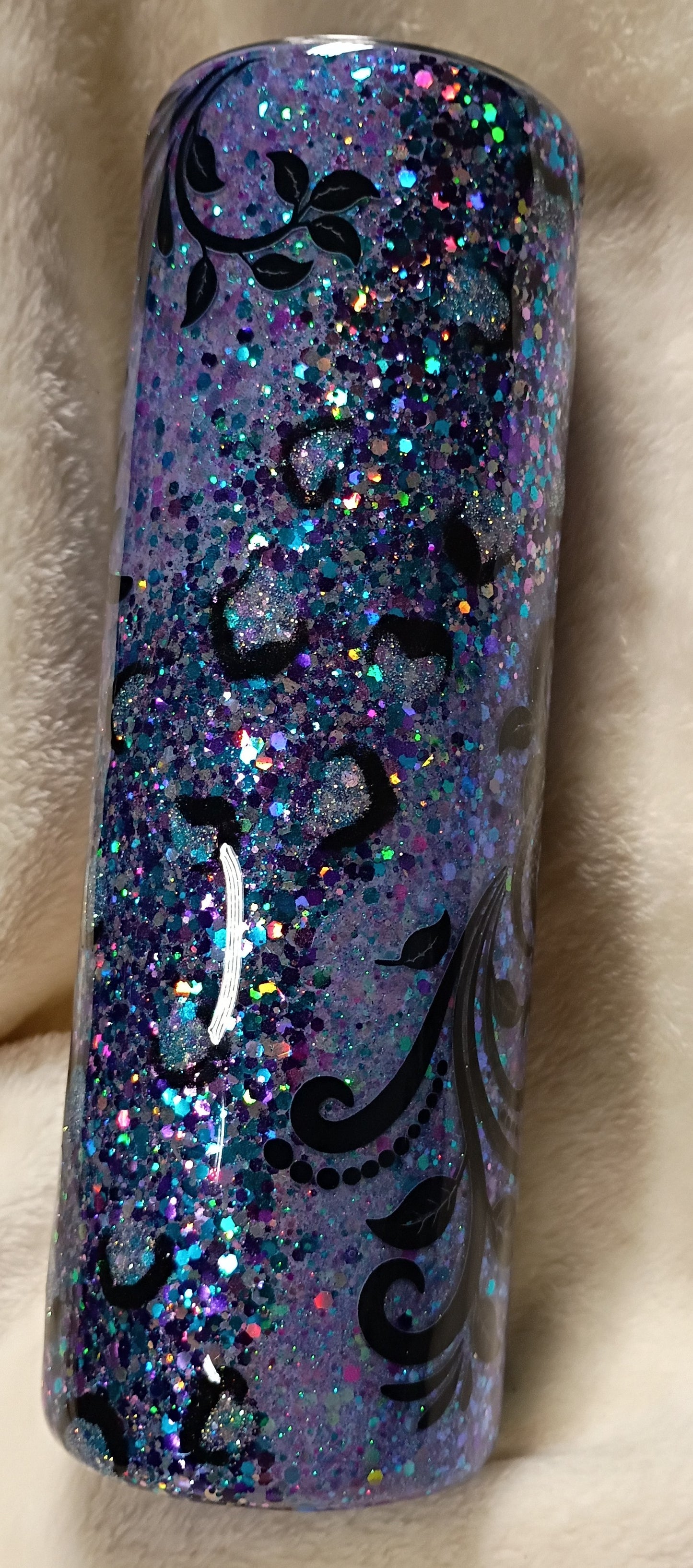 Purple Reign Gawdy Glam – Western Leopard & Tooled Leather Bling Tumbler